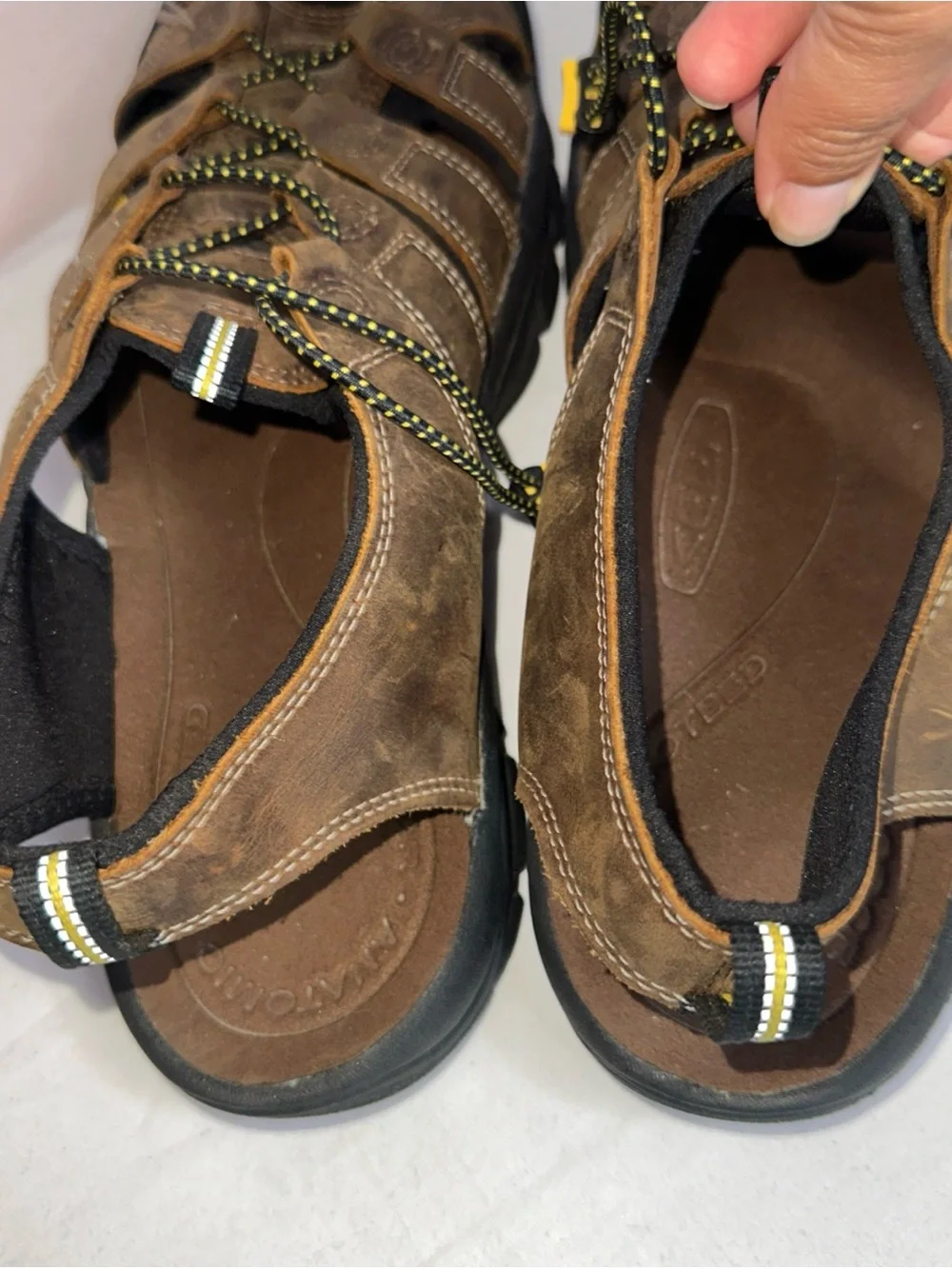 KEEN Brown Leather Men's Closed-Toe Hiking Sandals